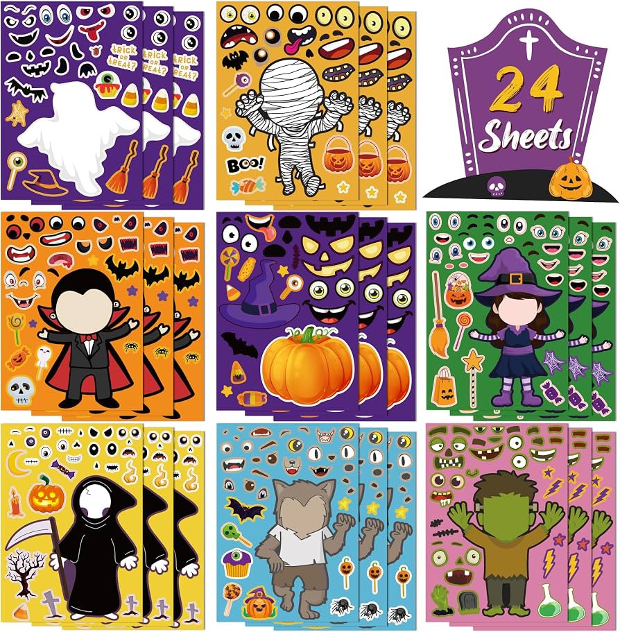OHOME Halloween Party Favors - DIY Crafts Stickers for Kids | Kids Halloween Games Toys Gifts Tre... | Amazon (US)