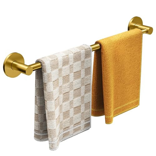 MIROAMZ Magnetic Towel Bar, Adjustable Towel Rod with Larger Magnetic Base & Hidden Magnet Design, Non-Slip Magnetic Towel Holder for Refrigerator, Dishwasher, Oven, Washer (Brushed Gold, 1Pack) | Amazon (US)