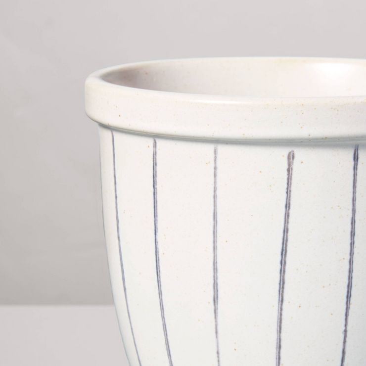 Striped Ceramic Outdoor Planter Pot Blue/Cream - Hearth & Hand™ with Magnolia | Target