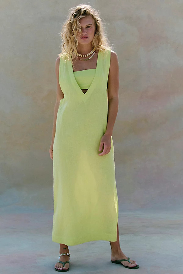 Sundra Cotton-Linen Midi Dress | Free People (Global - UK&FR Excluded)