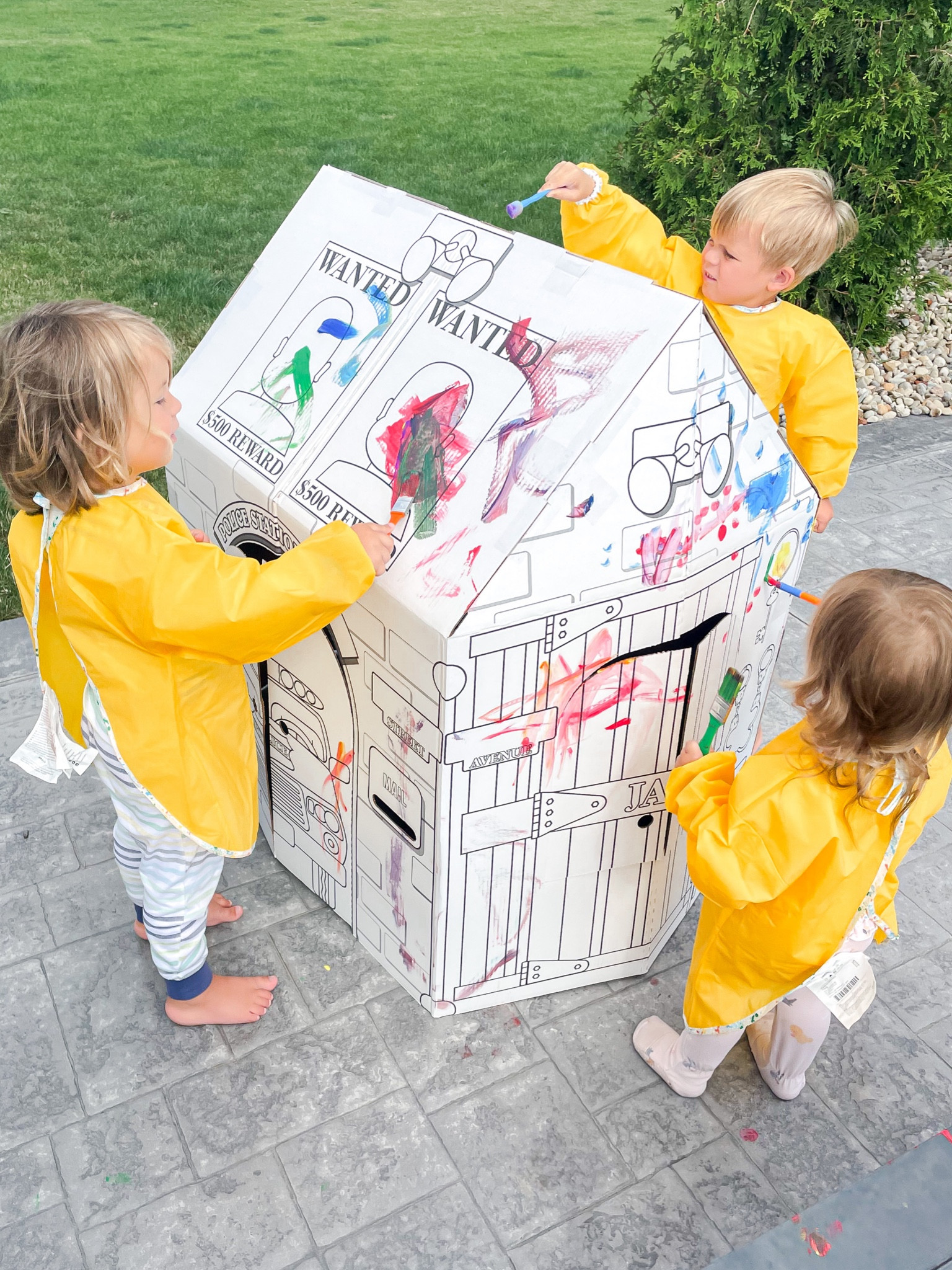 outdoor kids art 🎨 the kids loved painting their firehouse/police station outside! 

toddler arts & crafts! outdoor crafts! 

#LTKfamily #LTKkids #LTKunder50
