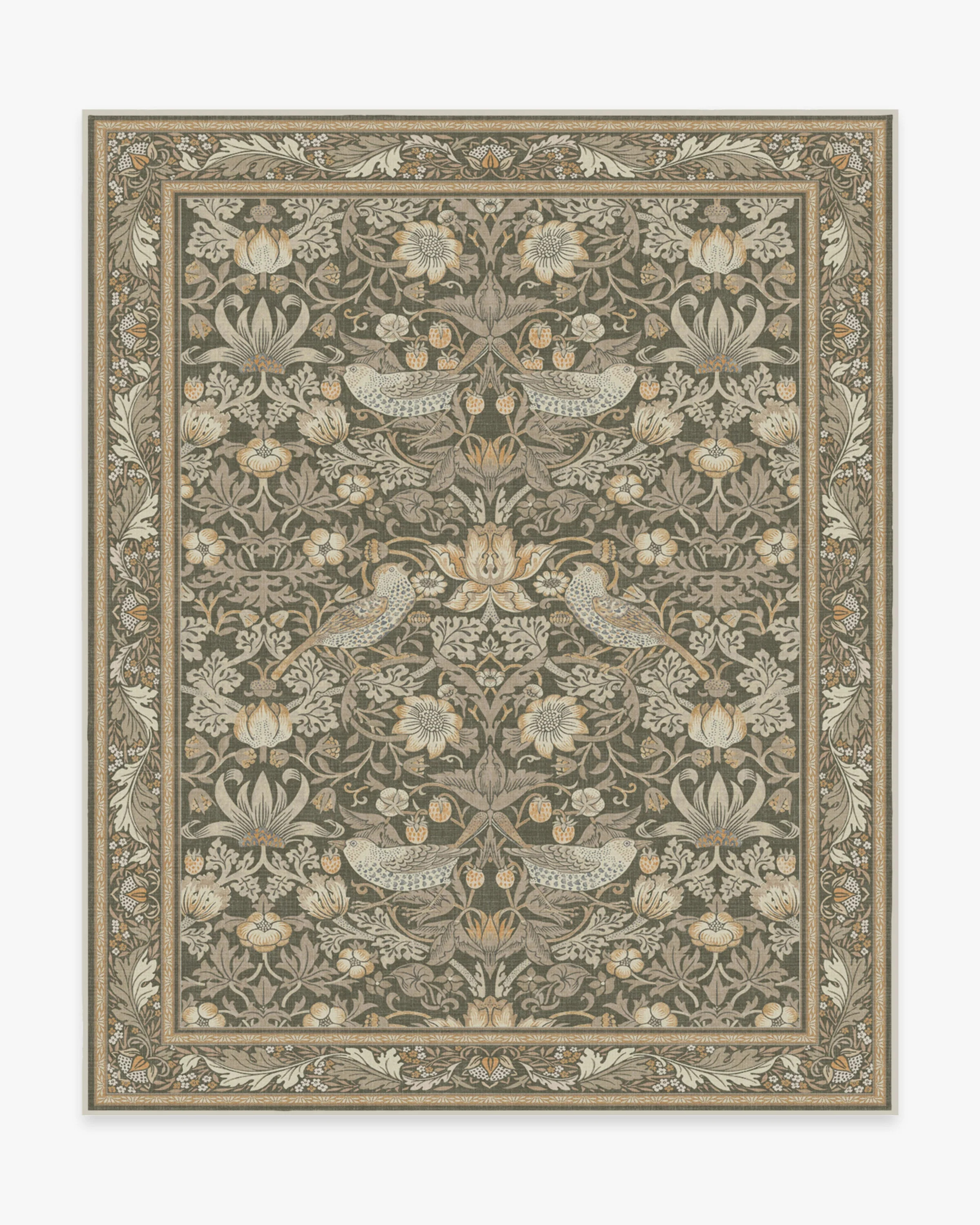 Strawberry Thief Stone Gold Flatwoven Rug | Ruggable