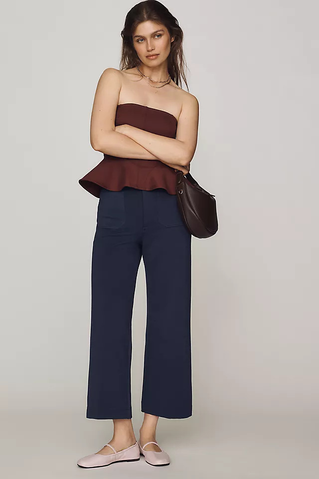 Colette Knit High-Rise Wide-Leg Cropped Pants | Anthropologie (US)