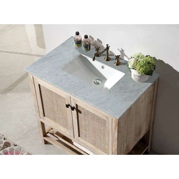 Montreal 36'' Free-standing Single Bathroom Vanity with Marble Vanity Top | Wayfair North America