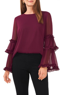 Click for more info about Chaus Bell Sleeve Chiffon Top | Nordstrom