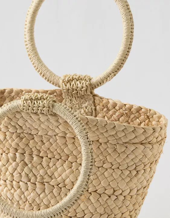 Aerie Circle Handle Straw Bag | American Eagle Outfitters (US & CA)