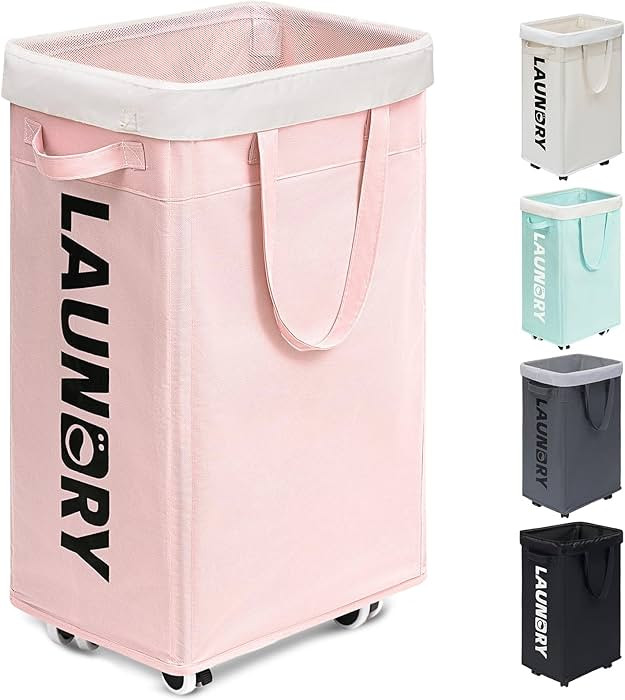 Goodpick Laundry Basket with Wheels, Dorm Room Essentials for Girls, 75L Collapsible Laundry Bask... | Amazon (US)