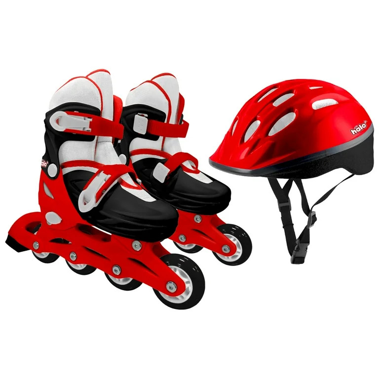 HALO Rise Above Jr. 3-Piece Adjustable Inline Skates Combo Set - Red - Skates and Helmet- Youth-J... | Walmart (US)