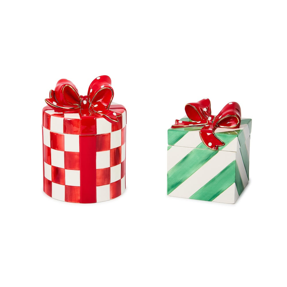 Check It Out Ceramic Gift Boxes, Set of 2 | MacKenzie-Childs