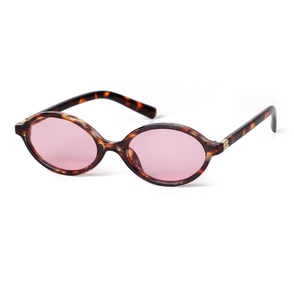 VIA LEECA Retro Oval Sunglasses for Women Cute 90s Small Oval Sun Glasses | Amazon (US)