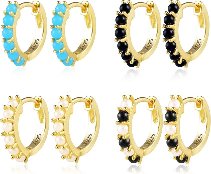 3 Pairs Small Huggie Hoop Earrings Set 14K Gold Hypoallergenic Lightweight Huggie Hoops Earrings ... | Amazon (US)