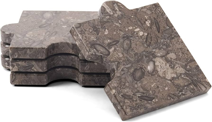 Oceanic Stone Marble Drink Coasters Set of 4 Square Coasters for Coffee Table Living Room Dining ... | Amazon (US)