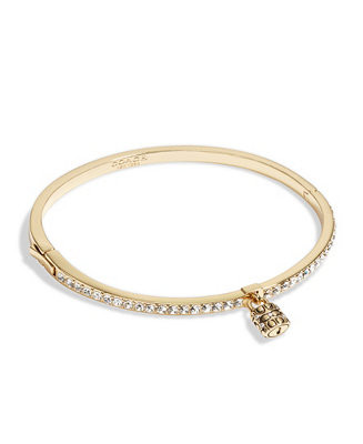 COACH Faux Stone Iconic Padlock Tennis Sculpted C Motif Bangle Bracelet - Macy's | Macy's