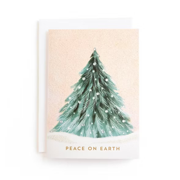 10ct Minted Snowy Pine Tree Holiday Boxed Cards | Target