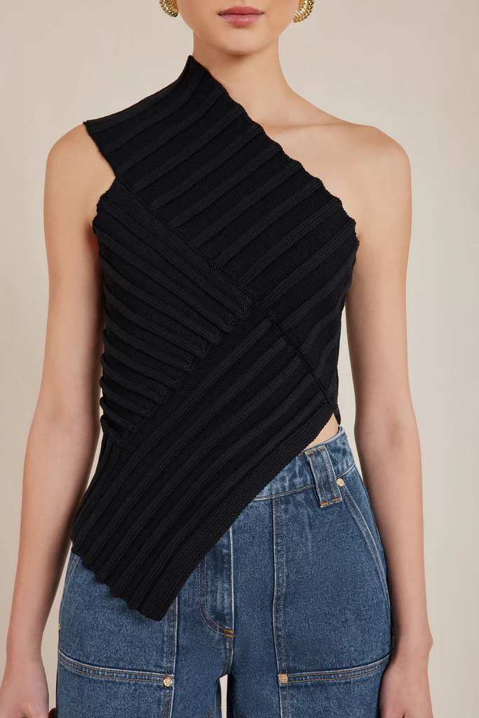 DEL KNIT TOP - BLACK | Cult Gaia - US