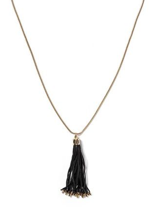 Banana Republic Leather Tassel Necklace Size One Size - Black | Banana Republic US