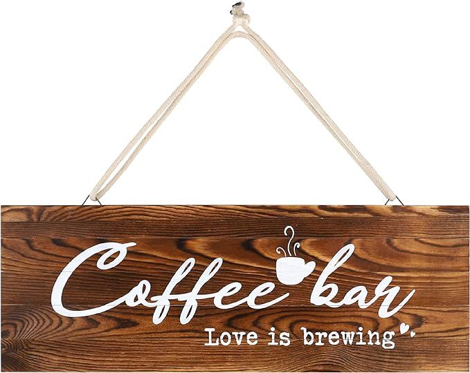 Coffee Bar Wooden Wall Decor Sign, Coffee Bar, Coffee Sign for Coffee Bar Decor, Coffee Station W... | Amazon (US)