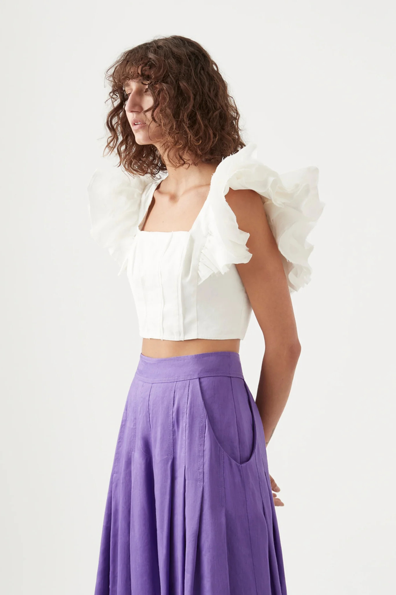 Vanades Frill Crop Top | aje. (US, UK, Europe, ROW)