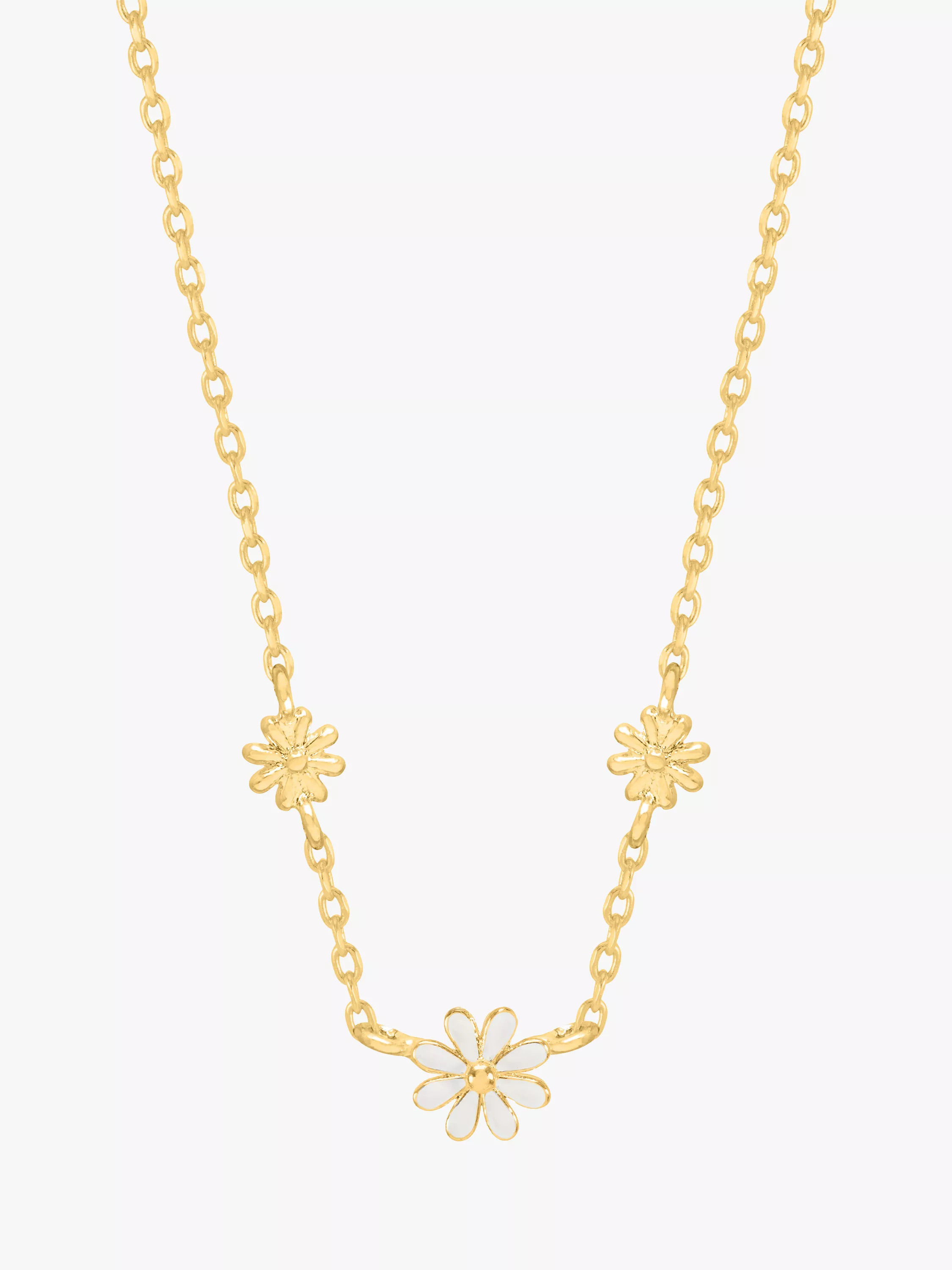 Estella BartlettTriple Flower Enamel Collar Necklace, Gold | John Lewis (UK)