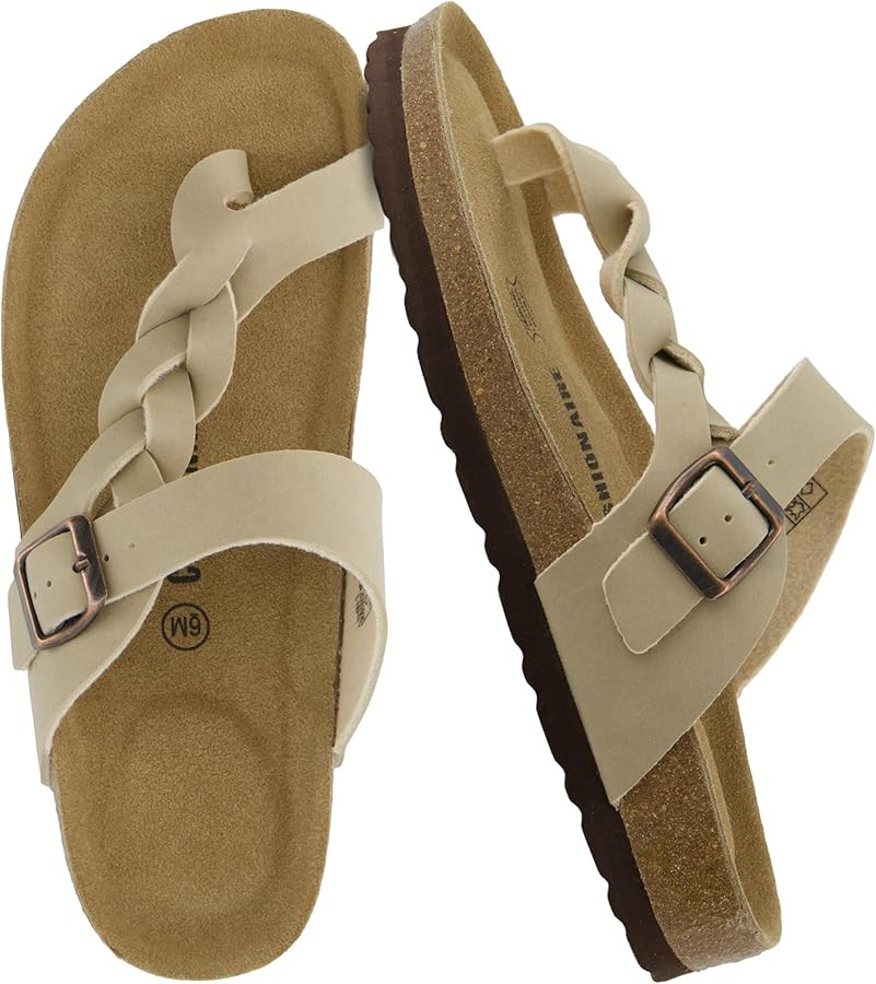 CUSHIONAIRE Women's Libby Cork footbed Sandal with +Comfort and Wide Widths Available, | Amazon (US)