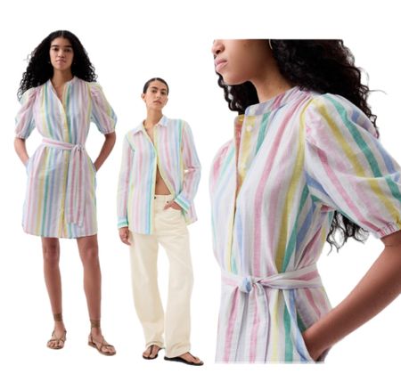 LOVE! Ordering stat… a pastel rainbow stripe AND a puff sleeve?! That’s a win for me. I have this dress in another pattern from last year and love. Cannot wait to get this one and maybe the shirt as well. (Also comes in a men’s’ and a kids’ shirt, will link those too.) 
🩷💛💚🩵

#LTKfindsunder100 #LTKfamily #LTKSeasonal