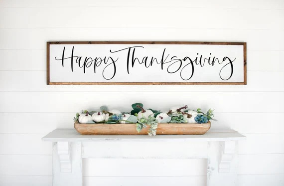 Happy Thanksgiving Wood Sign Farmhouse Sign Thanksgiving - Etsy | Etsy (US)