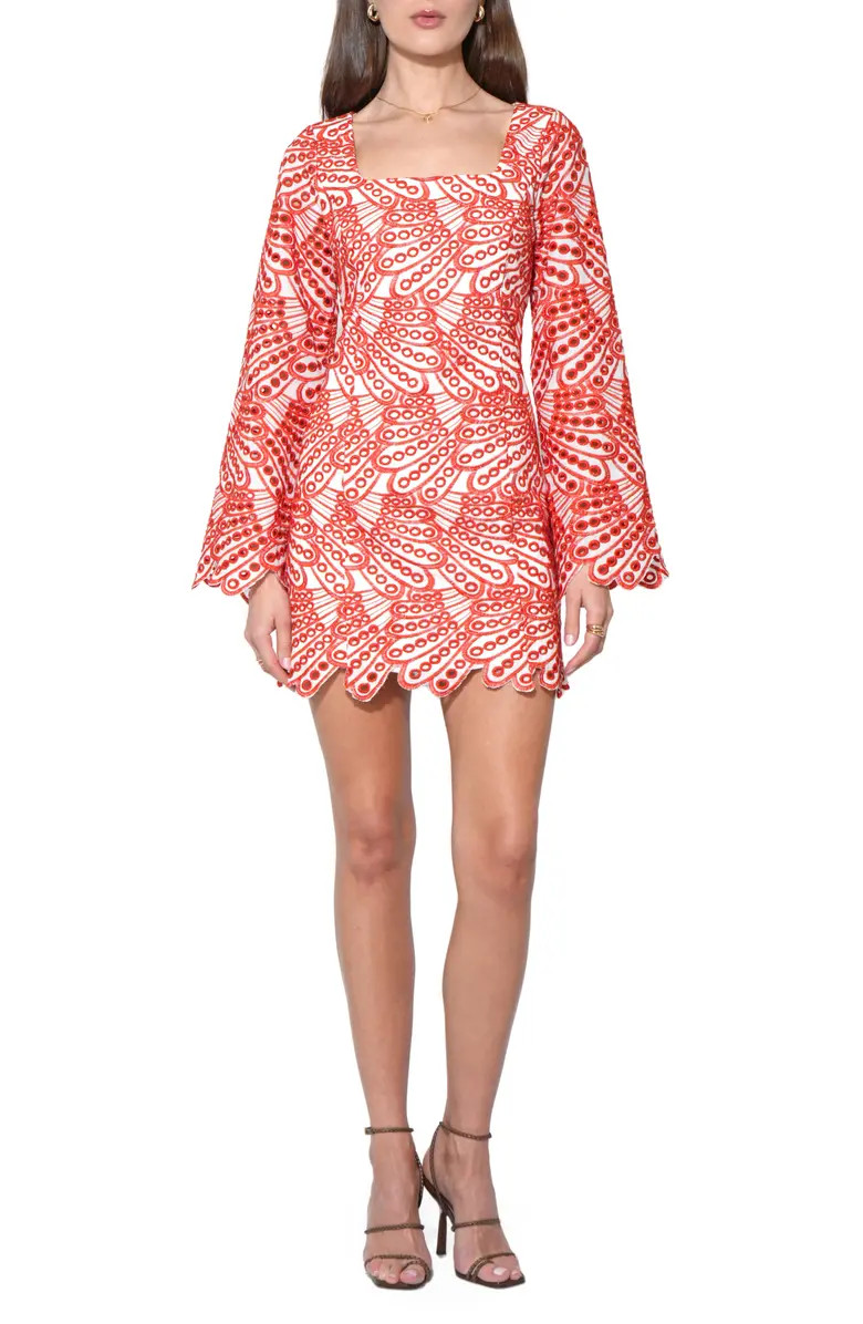Regina Scallop Long Sleeve Minidress | Nordstrom