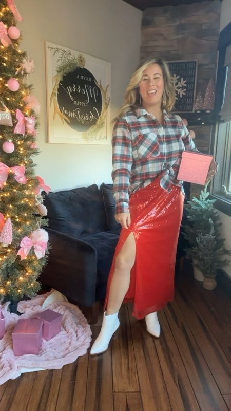 Every girl today! The one day we go from Christmas back to Fall real quick 😂

Holiday outfit. Thanksgiving outfit. Holiday. Red sequin skirt. High knee boots. Leather skirt 

#LTKstyletip #LTKHoliday #LTKSeasonal