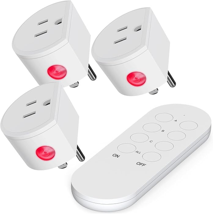 Wireless Remote Control Outlet, SURNICE Mini Remote Light Switch 10A/1200W for Christmas Lights, ... | Amazon (US)