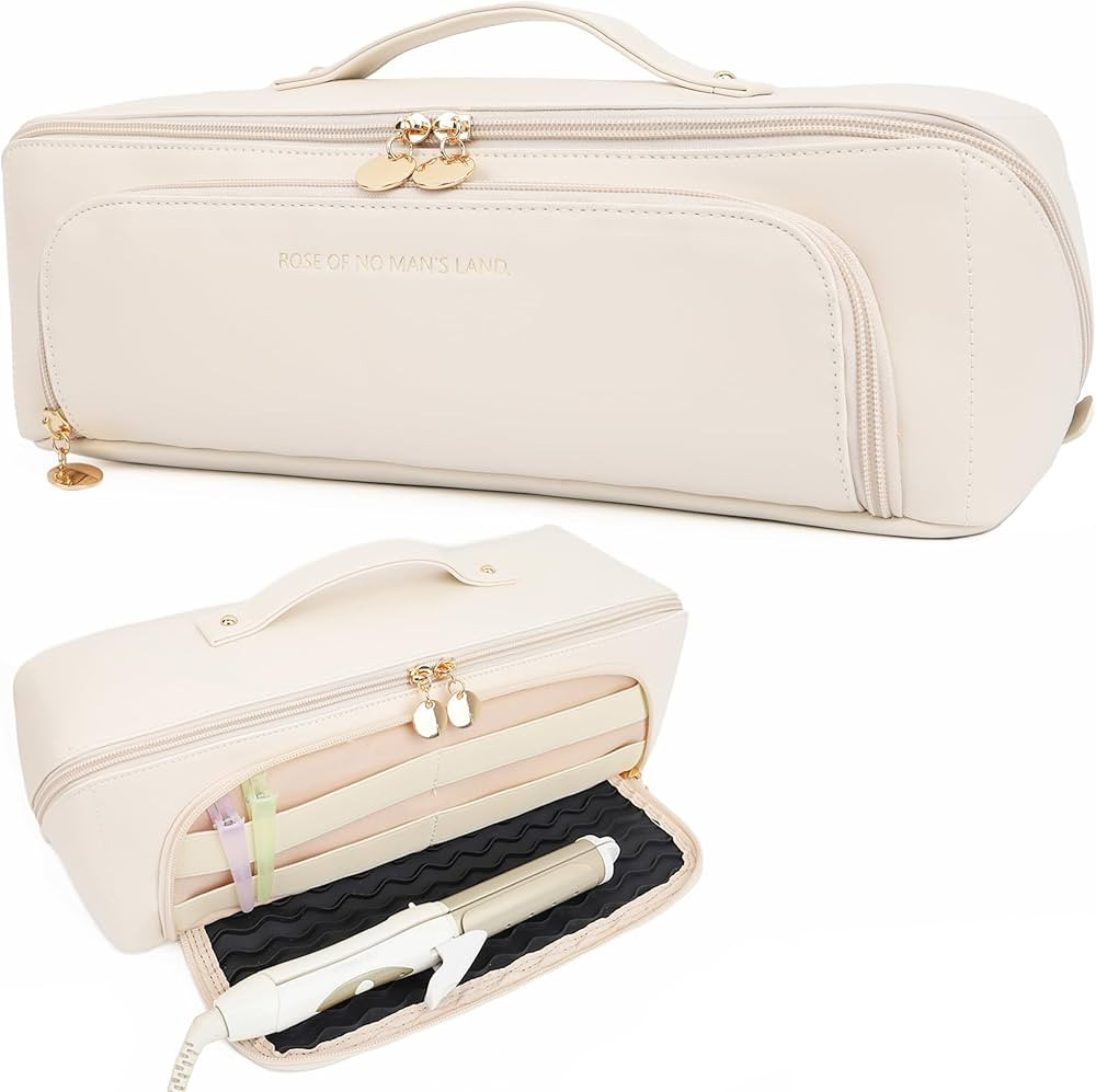 Hot Hair Tools Travel Bag with Heat Resistant Silicone Mat, Women Travel Essentials Organizer Cas... | Amazon (US)