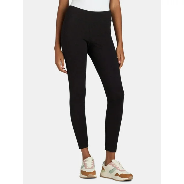 Time and Tru Women's High-Rise Ankle Knit Leggings, Available in 1, 2, and 3-Packs, 27" Inseam, S... | Walmart (US)