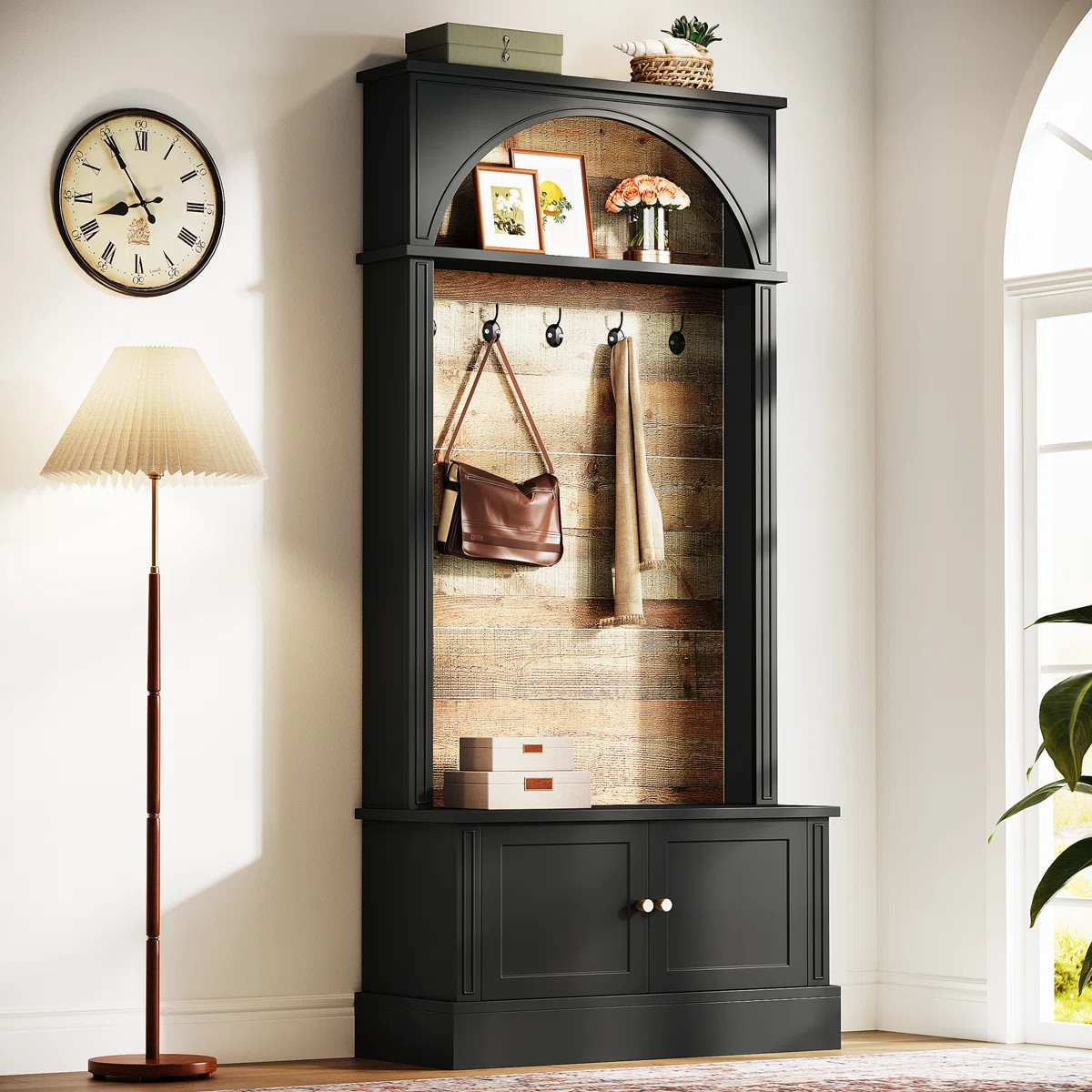 Hall Tree With Bench And Shoe Storage, 4-In-1 Entryway Bench With Coat Rack | Wayfair North America