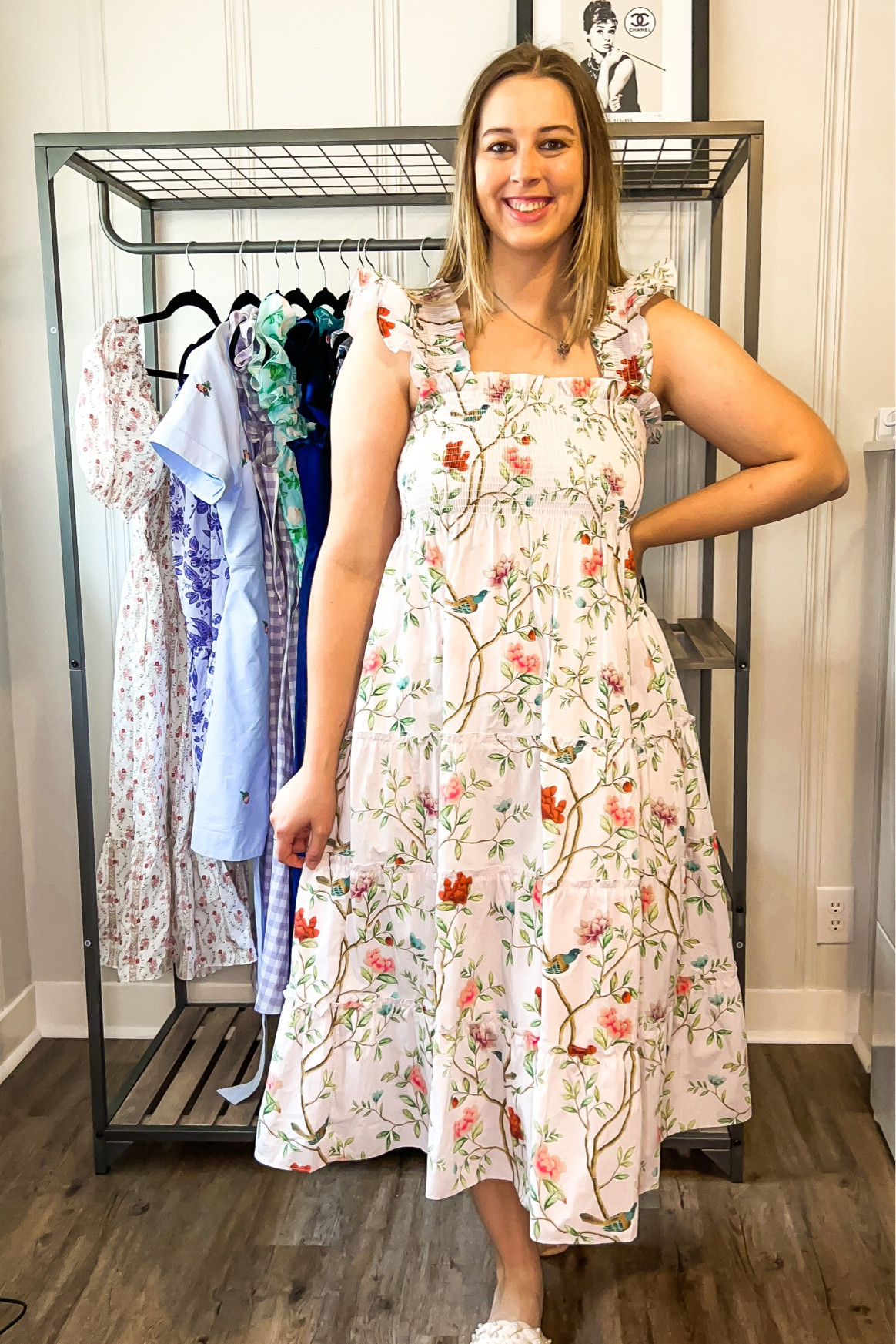 Hill house home Ellie nap dress - wearing size medium 

Midsize, midsize outfit, size 10, ootd, Outfit inspo, spring dress, hill house dress, wedding guest dress, vacation dress, floral dress, midi dress, smocked dress, grandmillenial style, feminine dress, casual outfit, summer dress 

#LTKworkwear #LTKwedding #LTKFind
