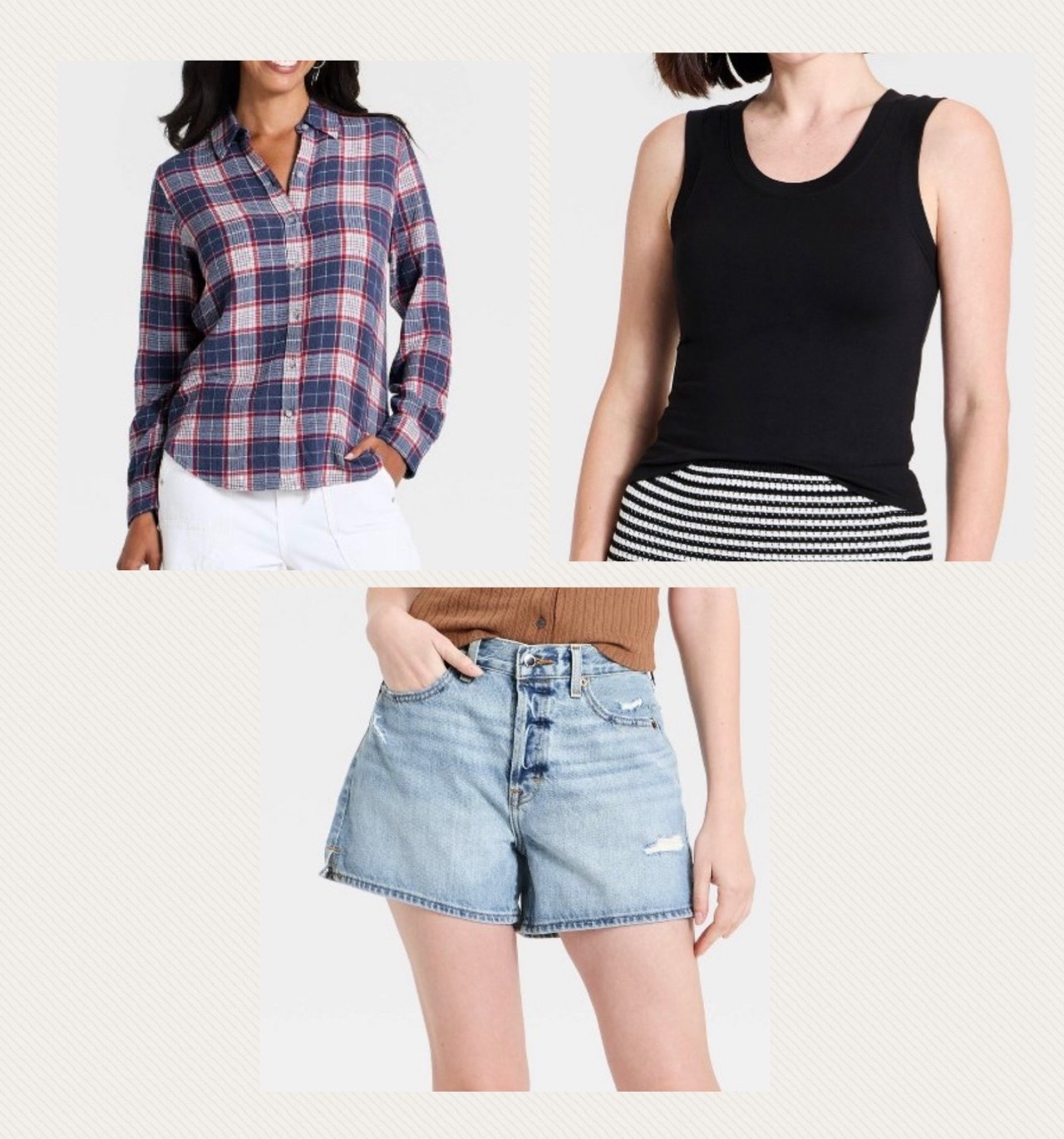 #casual #shorts #denim #top #flannel 

#LTKmomlife