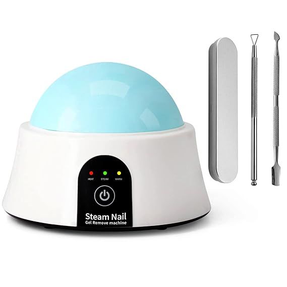 Upgraded Steam Nail Polish Remover Machine, Gel Nail Steamer with Color Cuticle Pusher Spoon Tool... | Amazon (US)