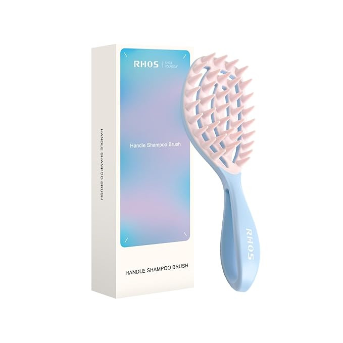 RHOS Scalp Massager, Shampoo Brush with Handle, Curved Vented Hair Scrubber, Scalp Brush for Wet ... | Amazon (US)