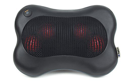 Zyllion ZMA13BK Shiatsu Pillow Massager with Heat for Back, Neck, Shoulders (Black) | Amazon (US)