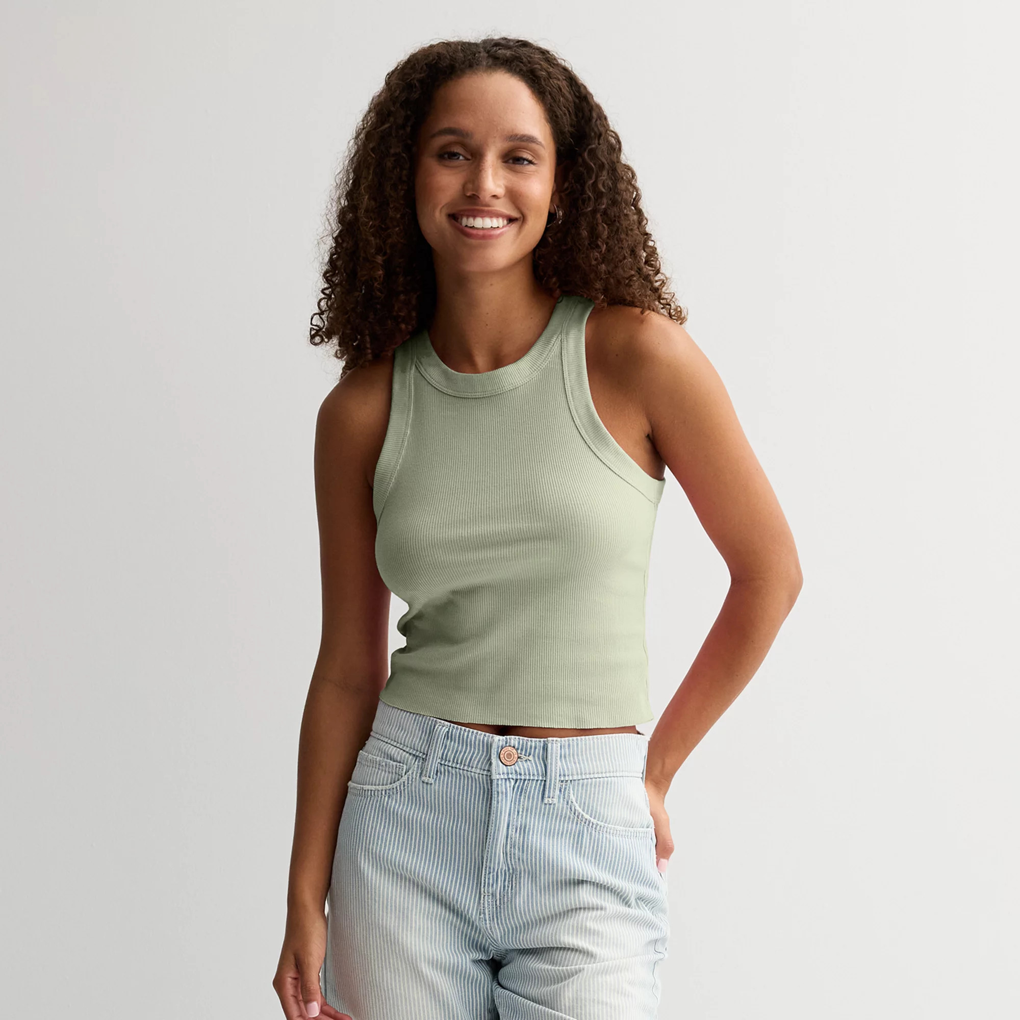 Juniors' SO® High Neck Rib Tank Top | Kohl's