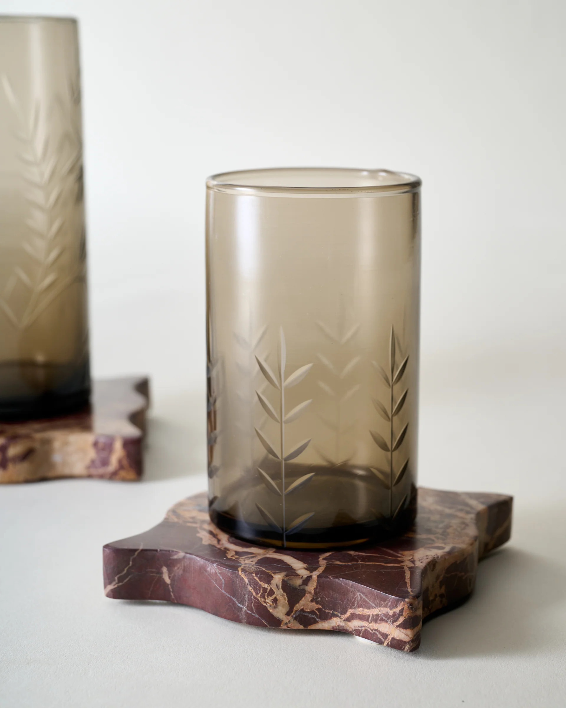 Wavy Scallop Marble Coaster Set of 4 | Magnolia
