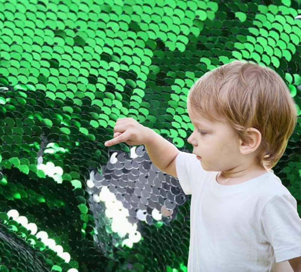 Sequin Fabric Sensory Wall 5mm High Density Reversible Sequin Fabric for Kids Fabric by The Yard ... | Amazon (US)