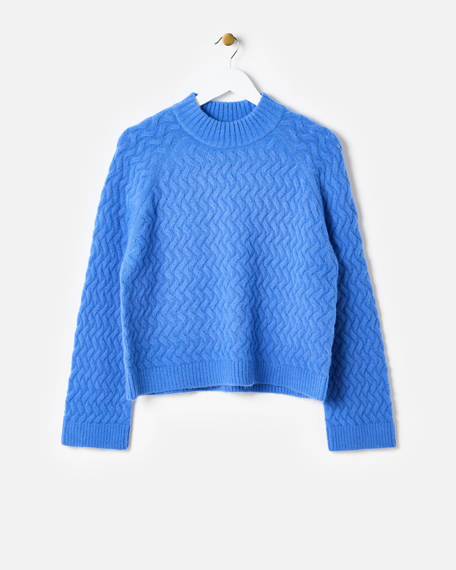 Cobalt Blue Funnel Neck Knitted Jumper | Oliver Bonas | Oliver Bonas (Global)