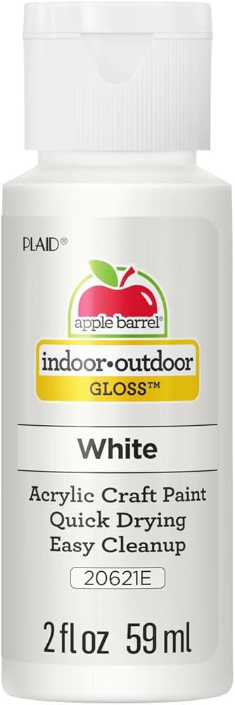 Apple Barrel Gloss Acrylic Paint in Assorted Colors (2-Ounce), 20621 White | Amazon (US)