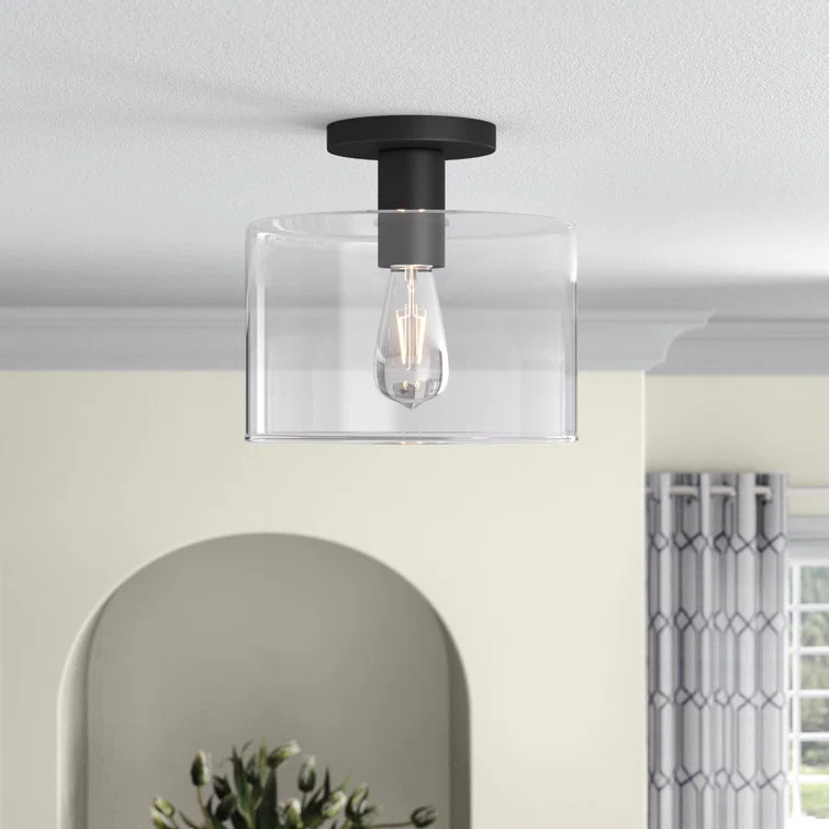 Bollinger Glass Semi Flush Mount | Wayfair North America