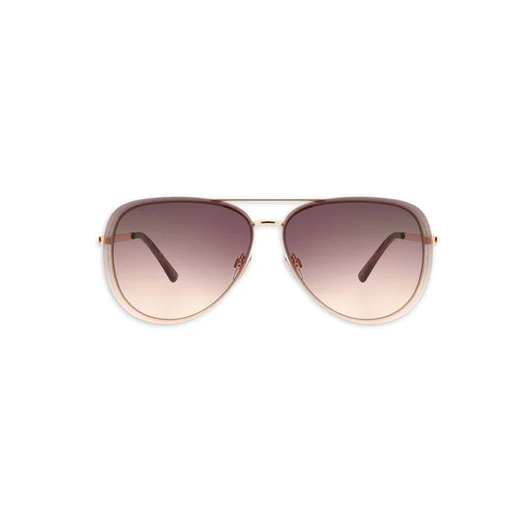 Sofia Vergara Aviator Rose Gold Sunglasses | Walmart (US)