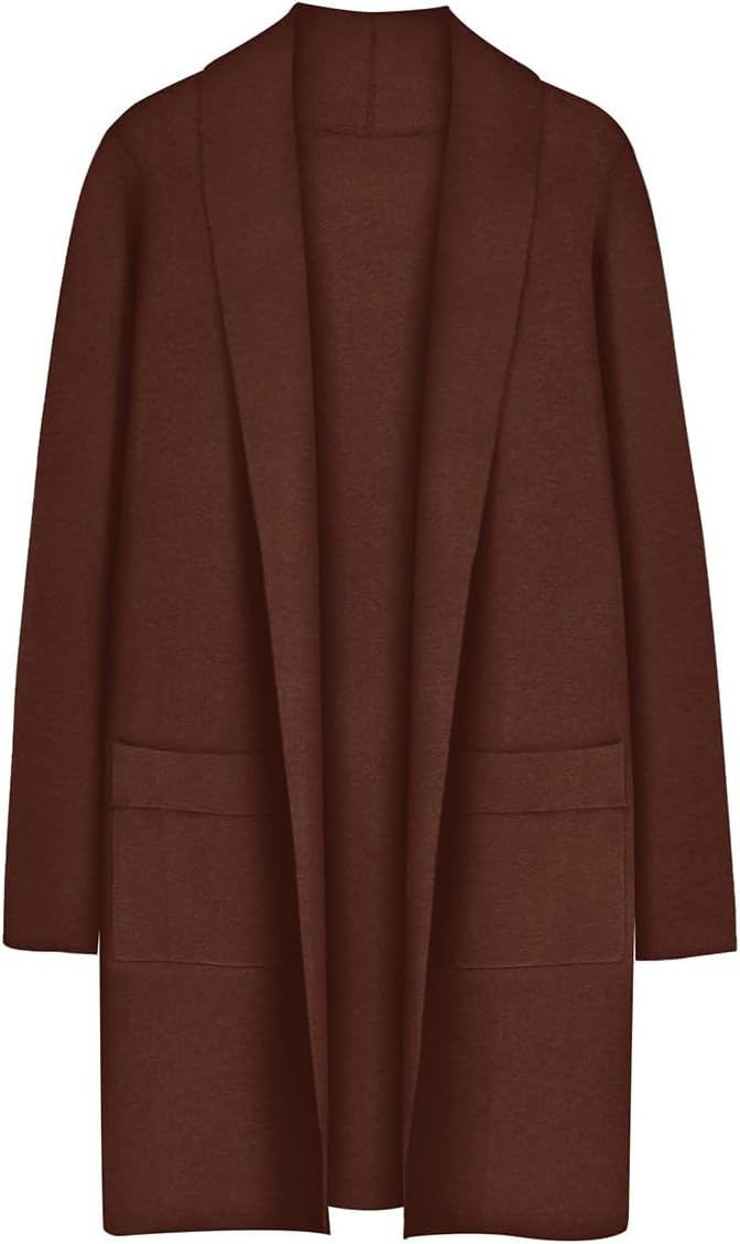 RITERA Plus Size Cardigan Sweaters for Women Long Sleeve Open Front Lapel Collar Jacket Pocket Wi... | Amazon (US)