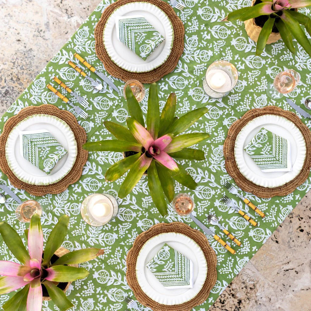 Pomegranate Green Tablecloth | Pomegranate