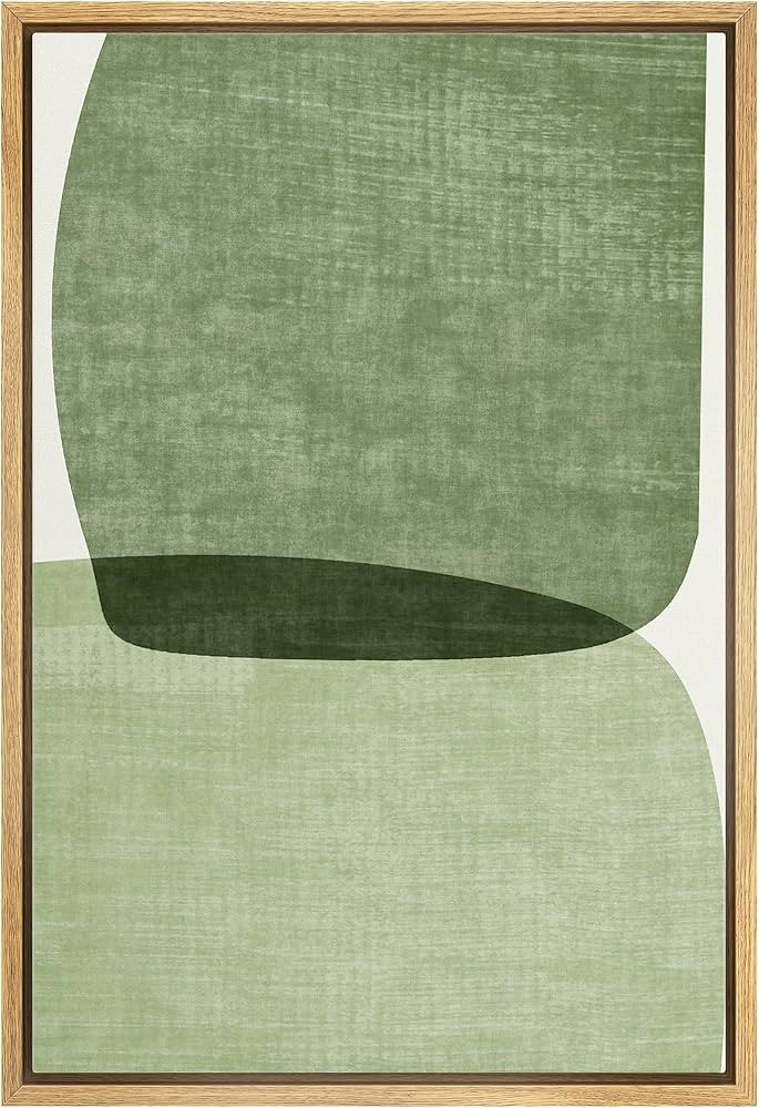 IDEA4WALL Framed Canvas Print Wall Art Sage Green Mid-Century Modern Watercolor Blot Abstract Sha... | Amazon (US)