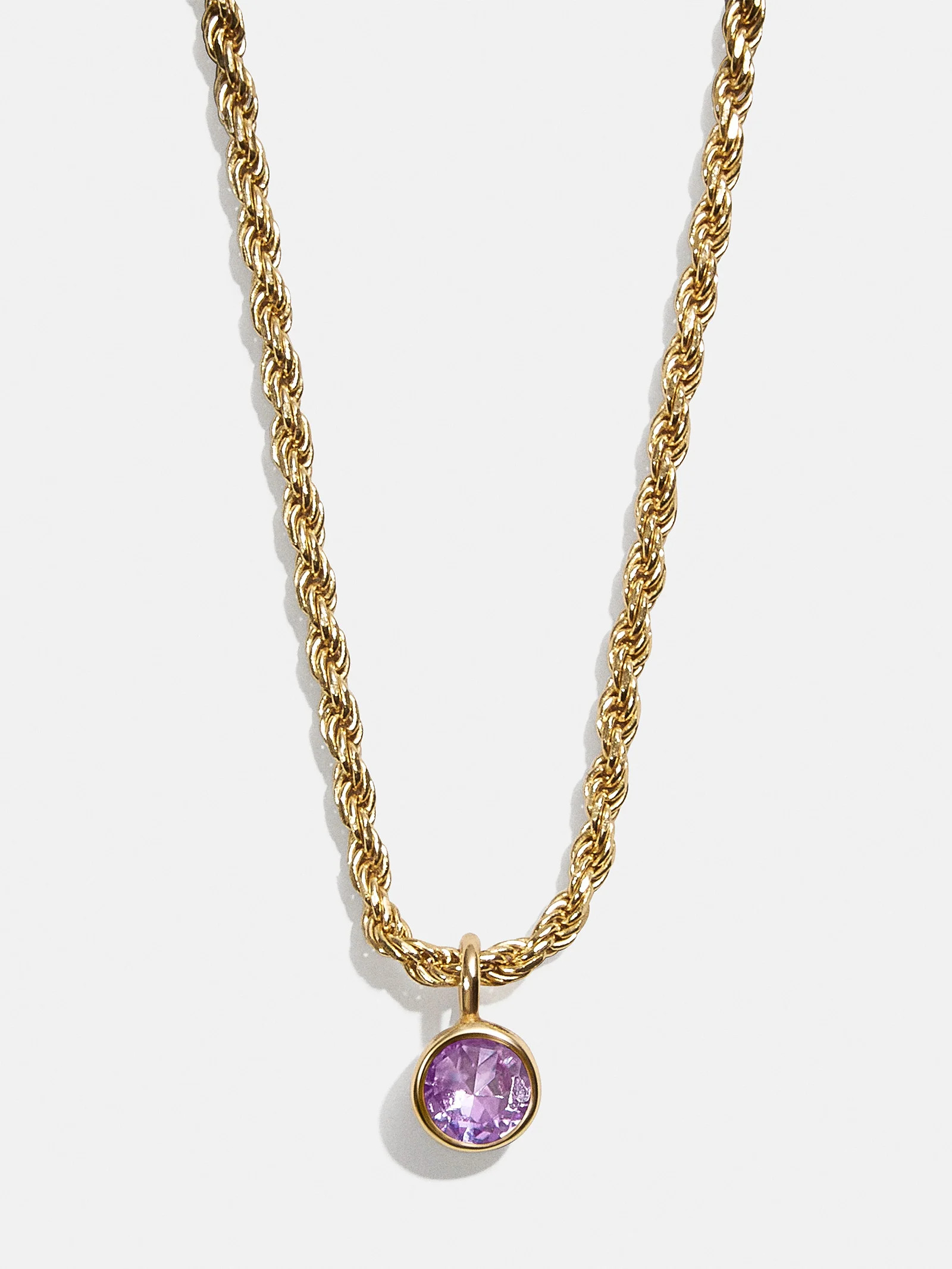 18K Gold Florence Birthstone Necklace - Light Amethyst | BaubleBar