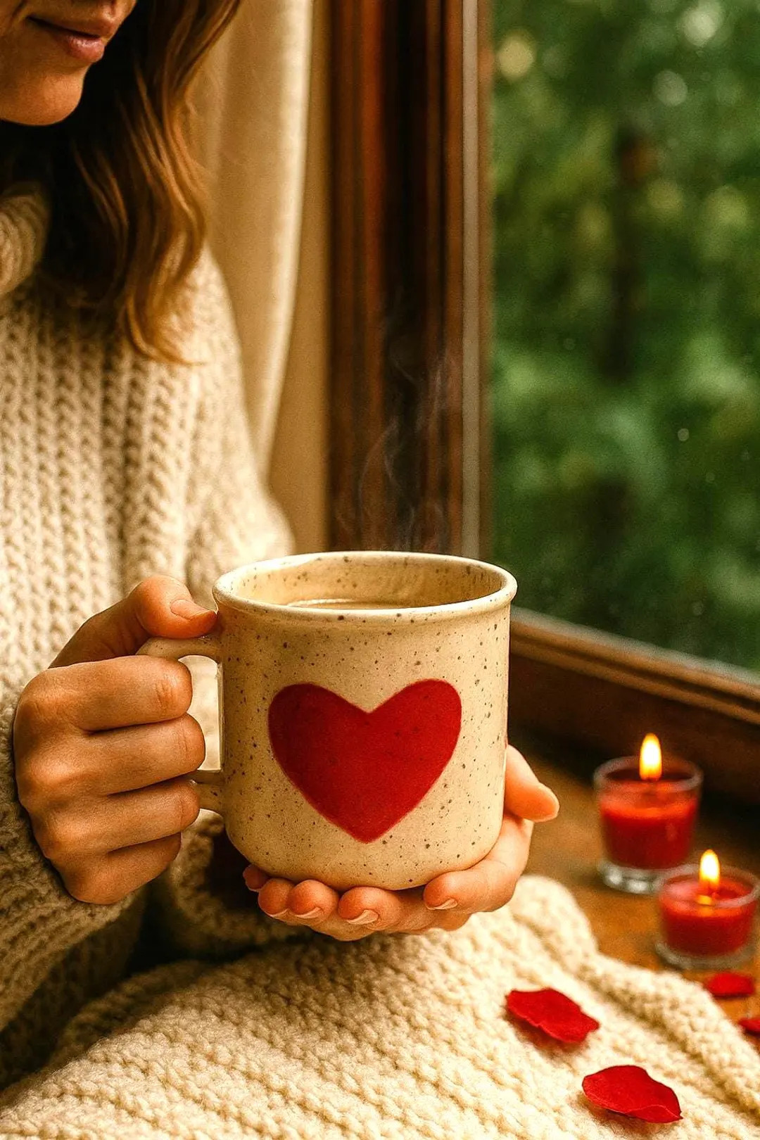 Handmade Speckled Ceramic Mug : Rustic Pottery Coffee Cups With Big Red Heart 11 Oz - Etsy | Etsy (US)