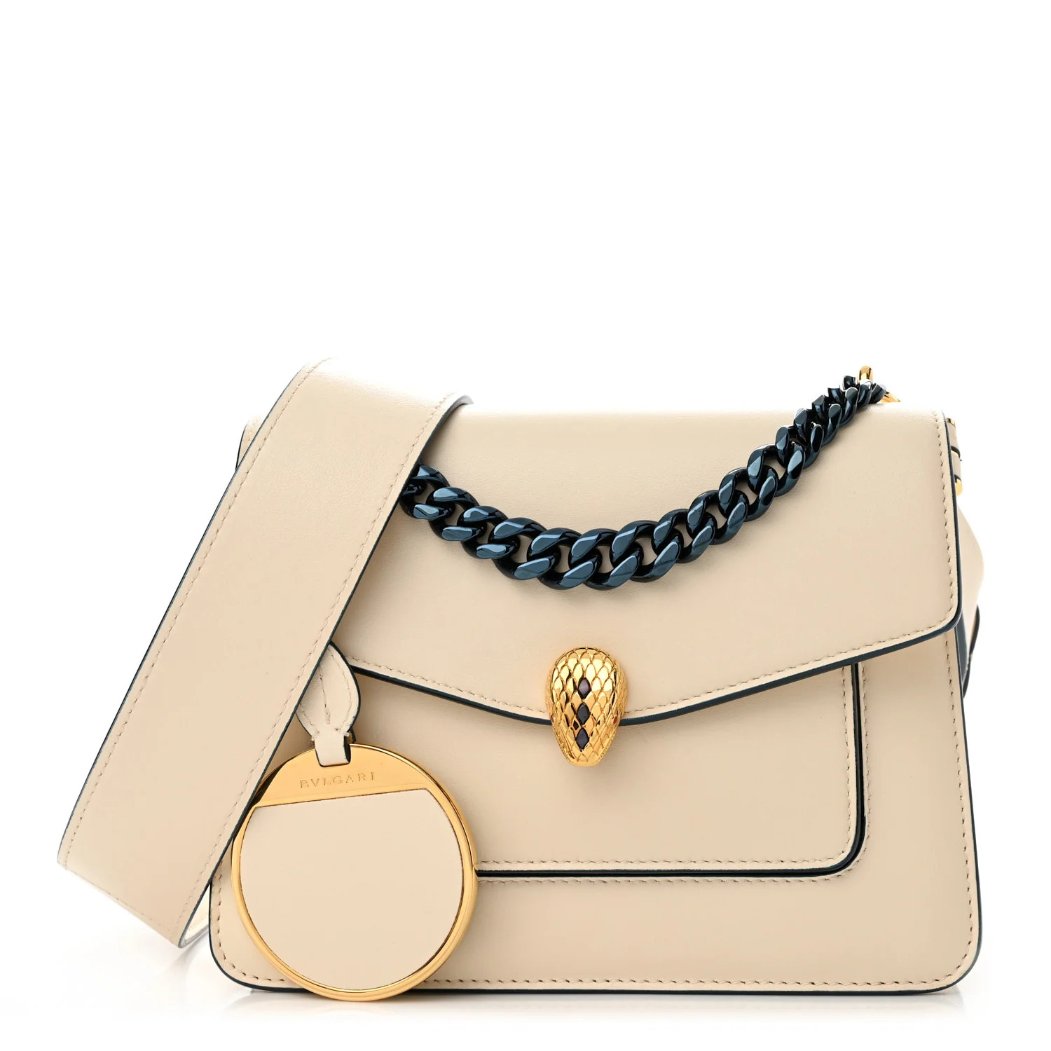 BULGARI Nappa Serpenti Forever Maxi Chain Crossbody Bag Ivory Opal | FASHIONPHILE (US)